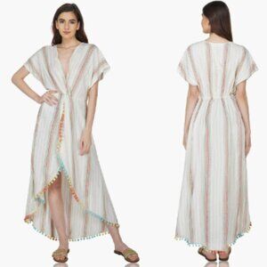 NWT! American & Beyond | Handmade Fair Trade Flowy Woven Swim Cover Up HighLow S